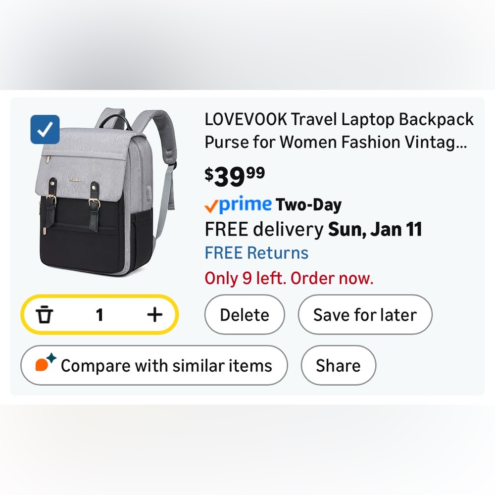 LOVEVOOK Travel Laptop Backpack • Anti-Theft • Waterproof • Carry-On Approved - Picture 7 of 8